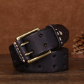 GENUINE cowhide leather belt with brass buckle